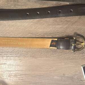 Vintage Yves Saint Laurent Brown Kipskin Leather Belt Made in Uruguay